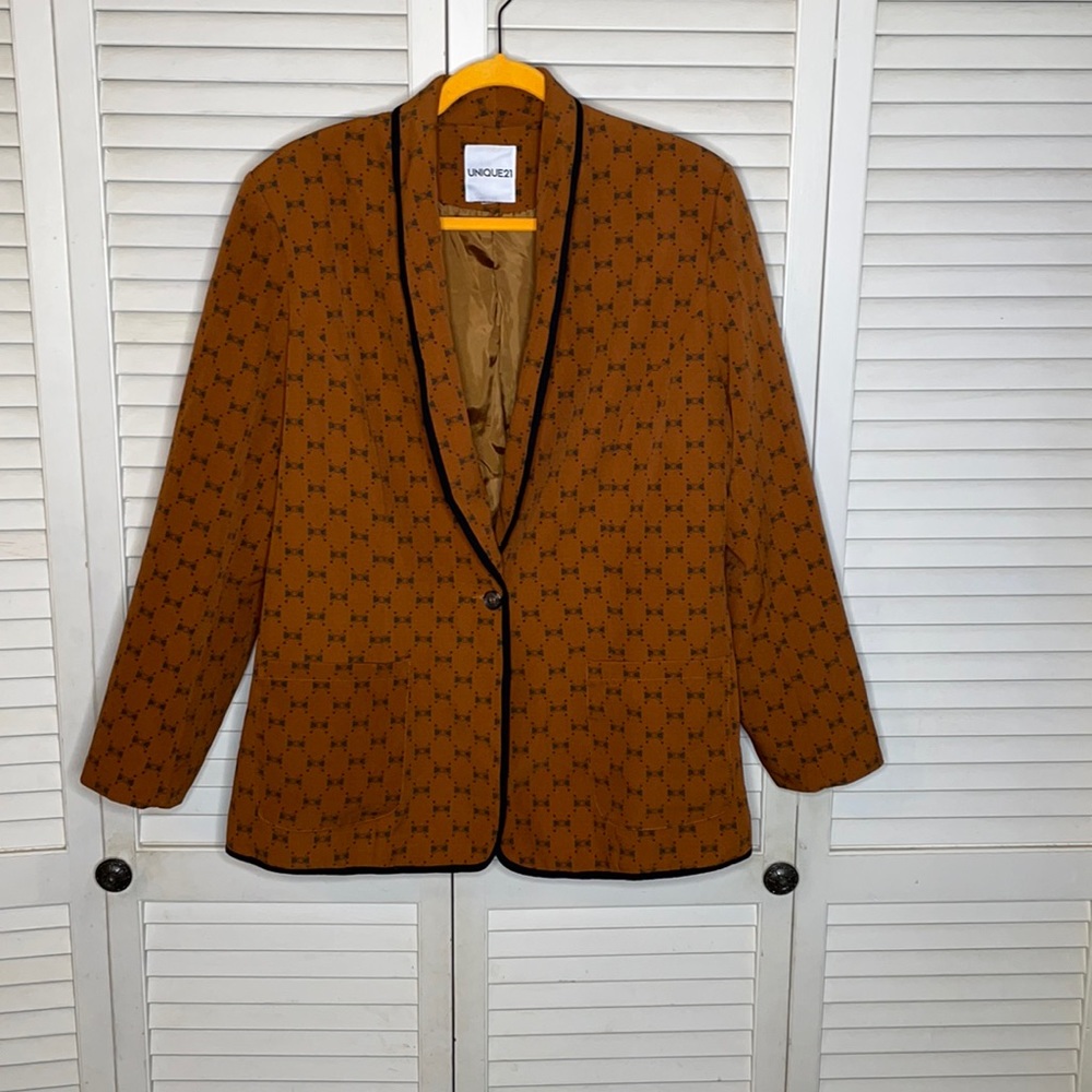 Orange and black blazer